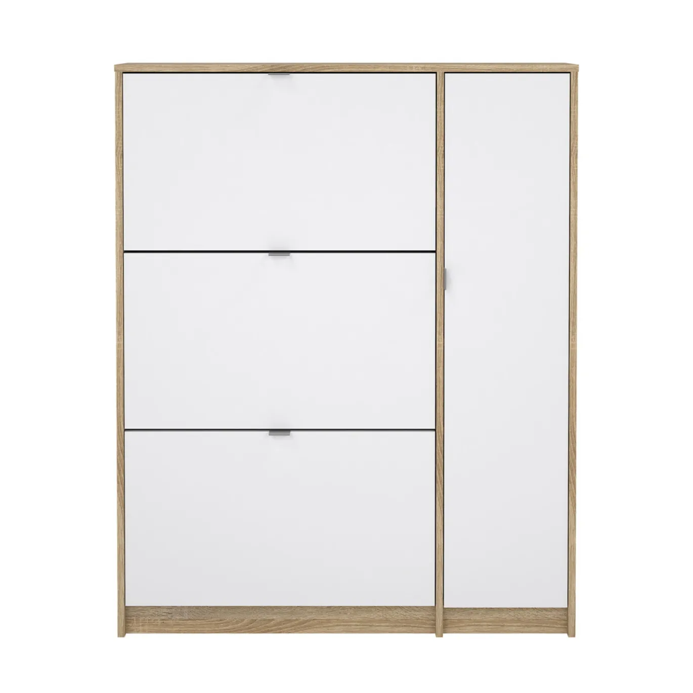 Schoenenkast Shoes Naturel/Wit Hoogglans 124cm - Giga Living