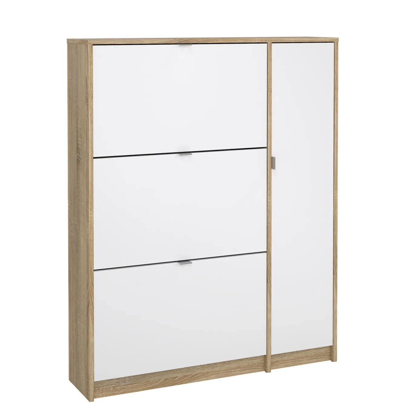Schoenenkast Shoes Naturel/Wit Hoogglans 124cm - Giga Living