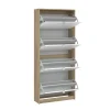 Schoenenkast Shoes Naturel/Wit Hoogglans - Giga Living