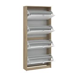 Schoenenkast Shoes Naturel/Wit Hoogglans - Giga Living