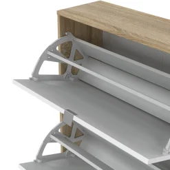 Schoenenkast Shoes Naturel/Wit Hoogglans - Giga Living