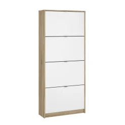 Schoenenkast Shoes Naturel/Wit Hoogglans - Giga Living