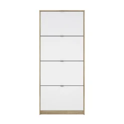 Schoenenkast Shoes Naturel/Wit Hoogglans - Giga Living