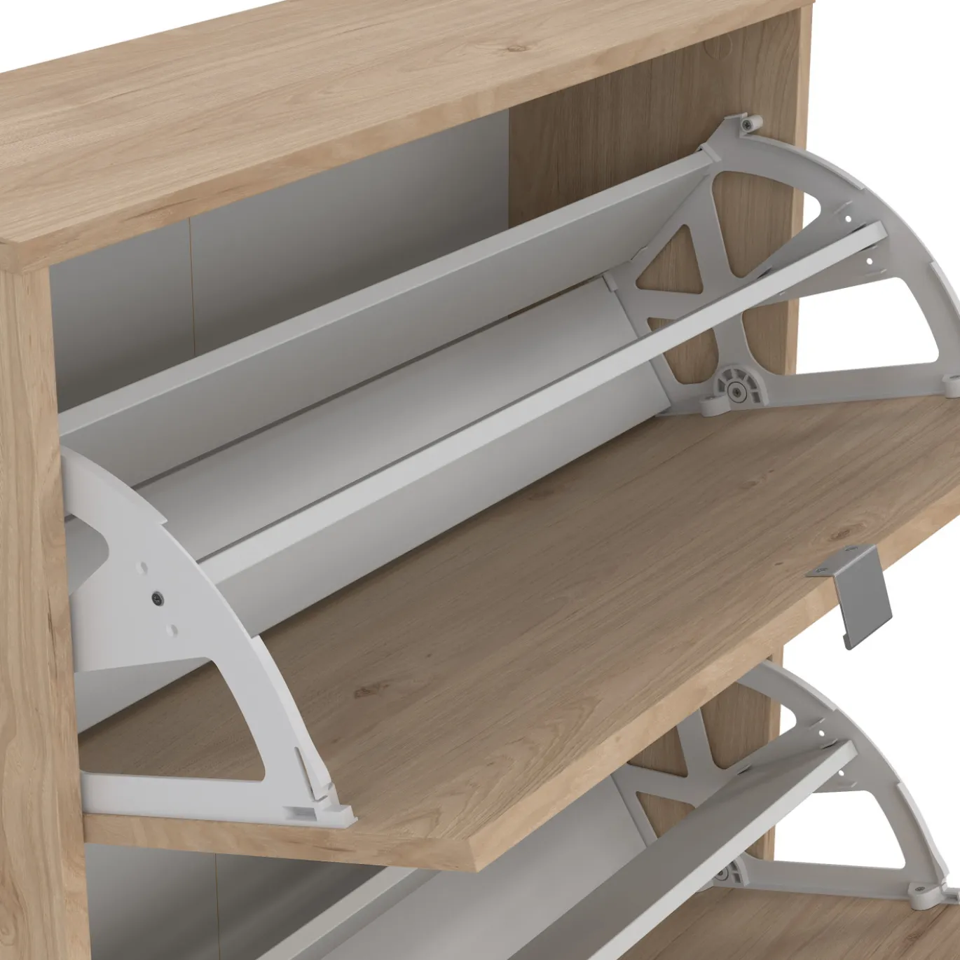 Schoenenkast Shoes 3 vakken + 2 Lagen Hickory - Giga Living