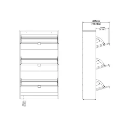 Schoenenkast Shoes 3 vakken + 2 Lagen Hickory - Giga Living
