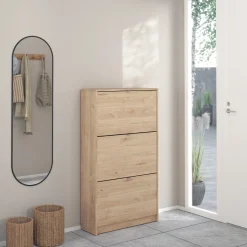 Schoenenkast Shoes 3 vakken + 2 Lagen Hickory - Giga Living