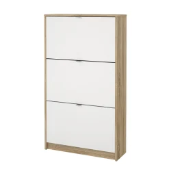 Schoenenkast Shoes Wit/Naturel 3-vakken - Giga Living