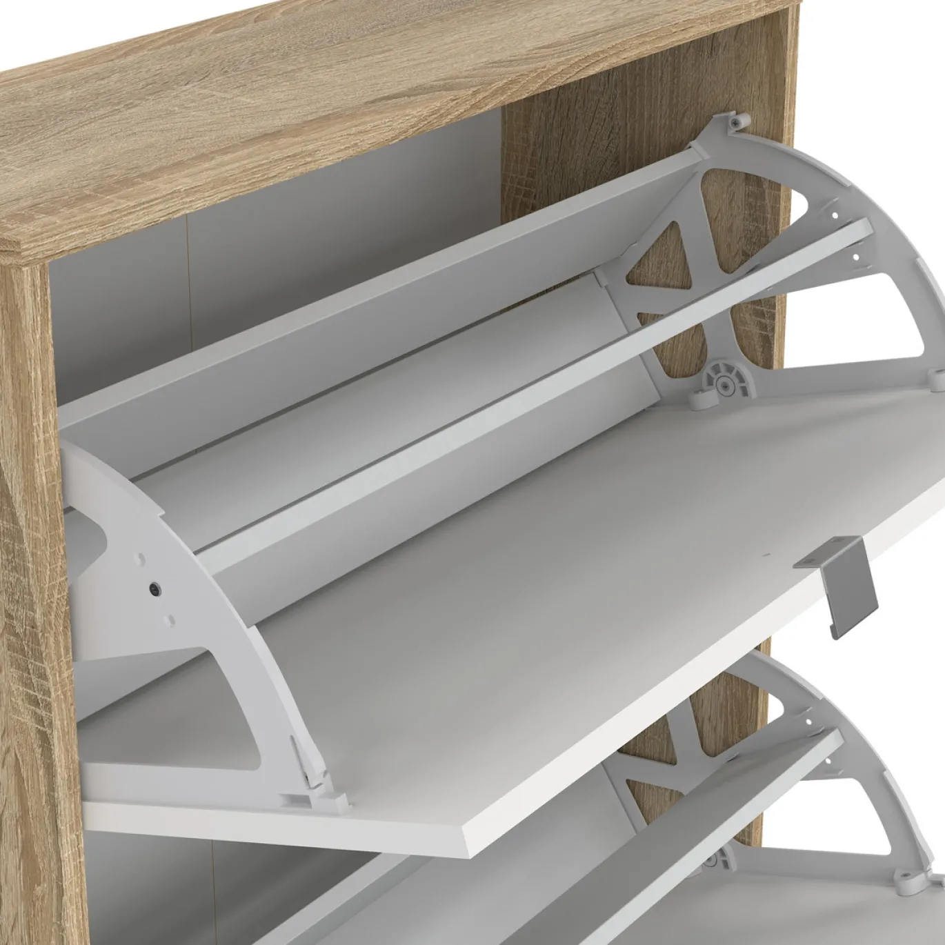 Schoenenkast Shoes Wit/Naturel 3-vakken - Giga Living