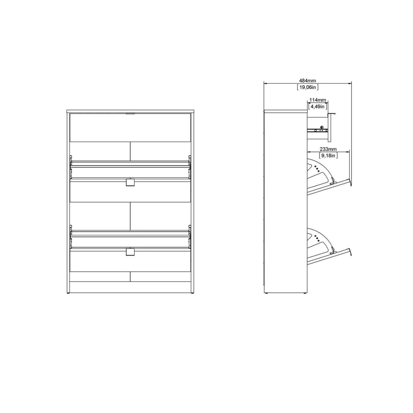 Schoenenkast Shoes Wit 2-vakken + 1-lade - Giga Living