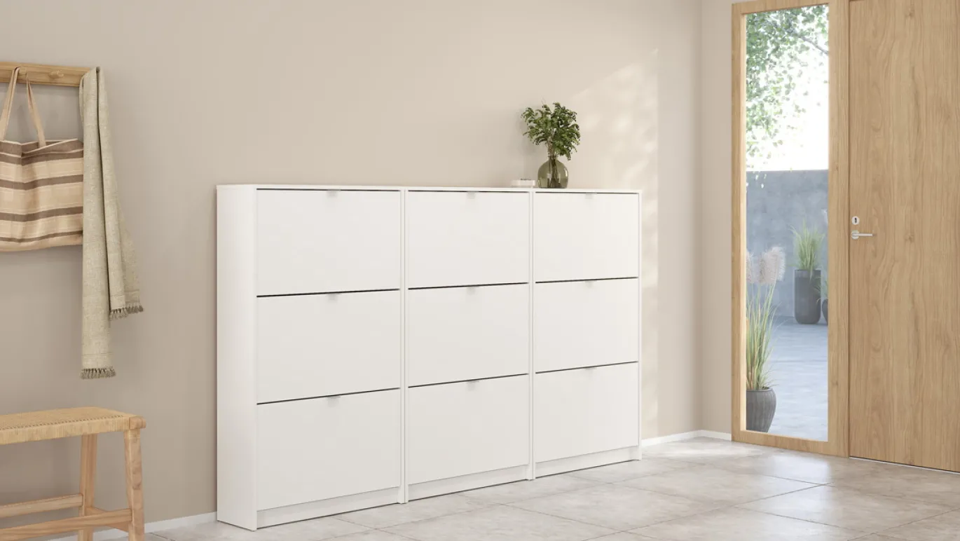 Schoenenkast Shoes Wit 3-vakken - Giga Living