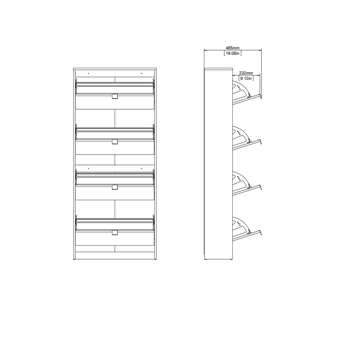 Schoenenkast Shoes Wit 4-vakken - Giga Living