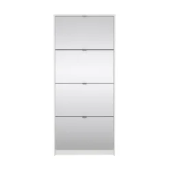 Schoenenkast Shoes Wit 4-vakken Met Spiegel - Giga Living