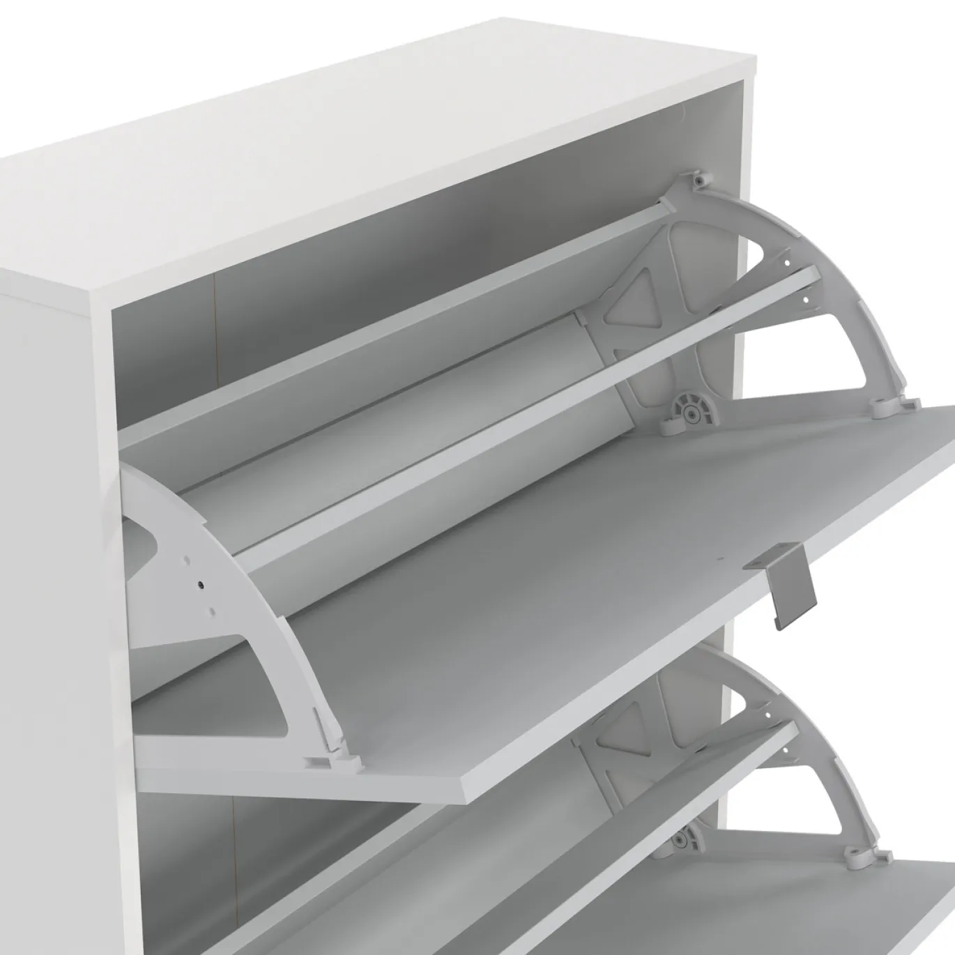 Schoenenkast Shoes Wit 4-vakken Met Spiegel - Giga Living