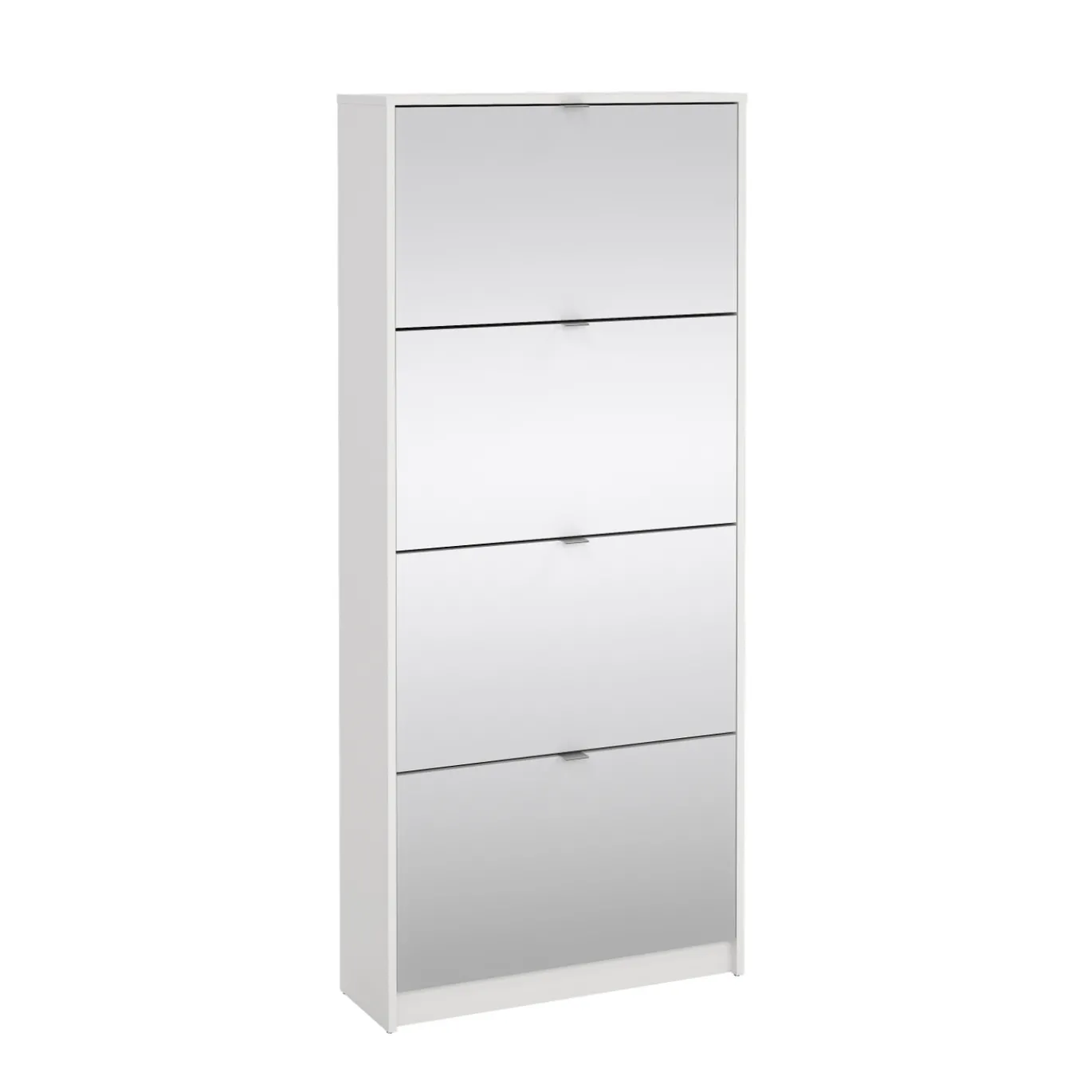 Schoenenkast Shoes Wit 4-vakken Met Spiegel - Giga Living