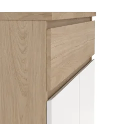 Schoenenkast Ylva met 2 deuren + 1 lade Wit Hickory - Giga Living