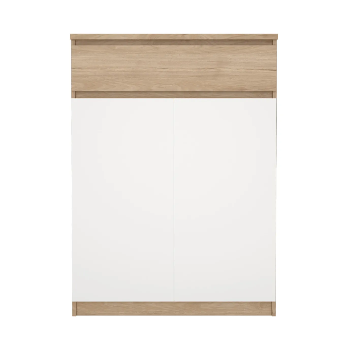 Schoenenkast Ylva met 2 deuren + 1 lade Wit Hickory - Giga Living