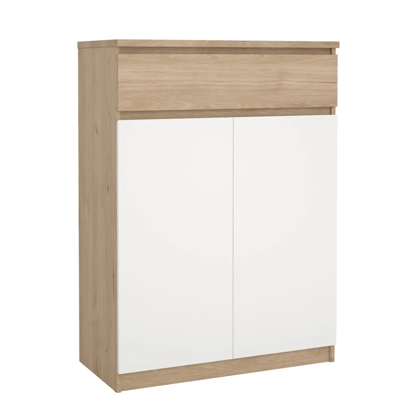 Schoenenkast Ylva met 2 deuren + 1 lade Wit Hickory - Giga Living