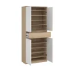 Schoenenkast Ylva met 4 deuren + 1 lade Wit Hickory - Giga Living