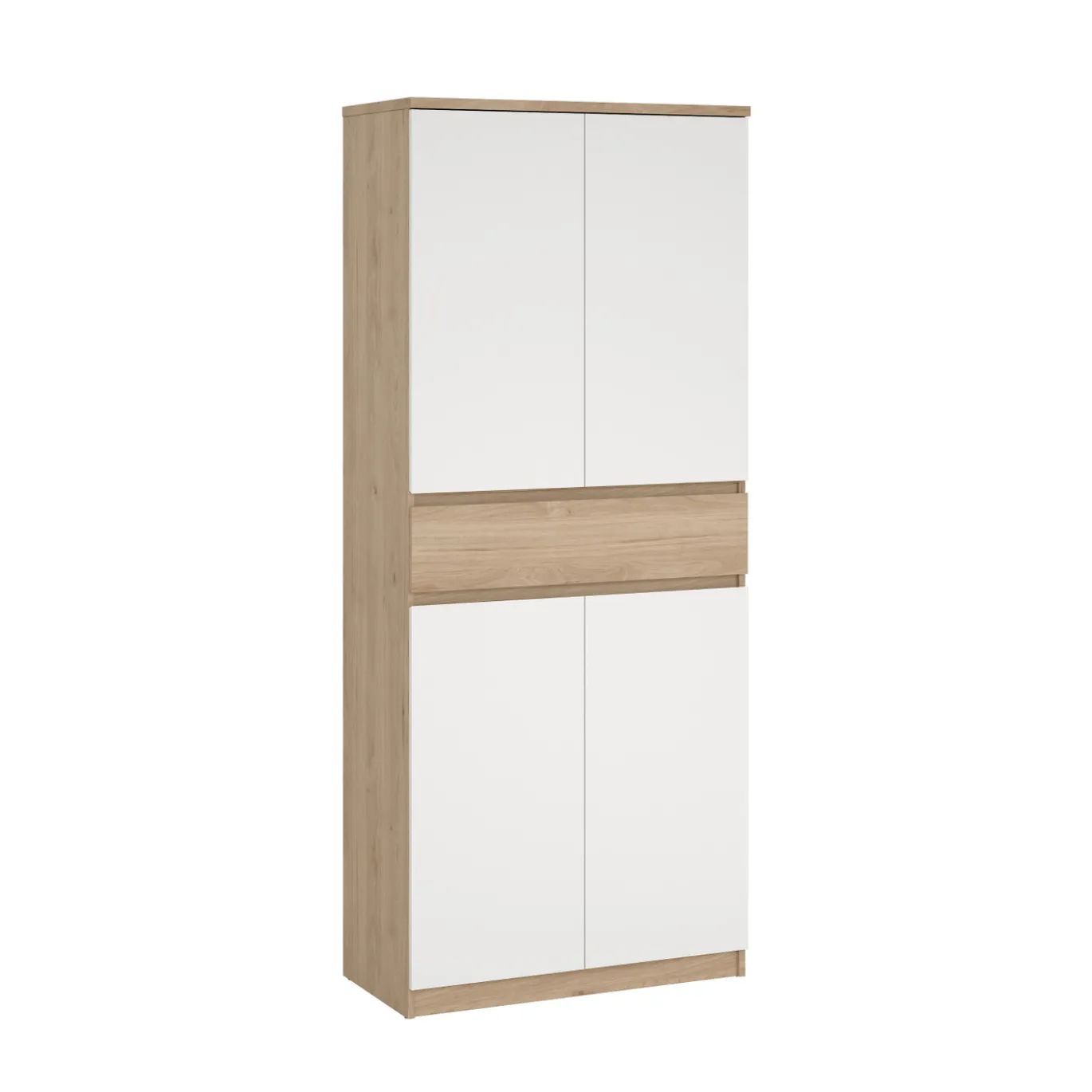 Schoenenkast Ylva met 4 deuren + 1 lade Wit Hickory - Giga Living