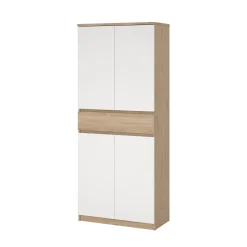 Schoenenkast Ylva met 4 deuren + 1 lade Wit Hickory - Giga Living
