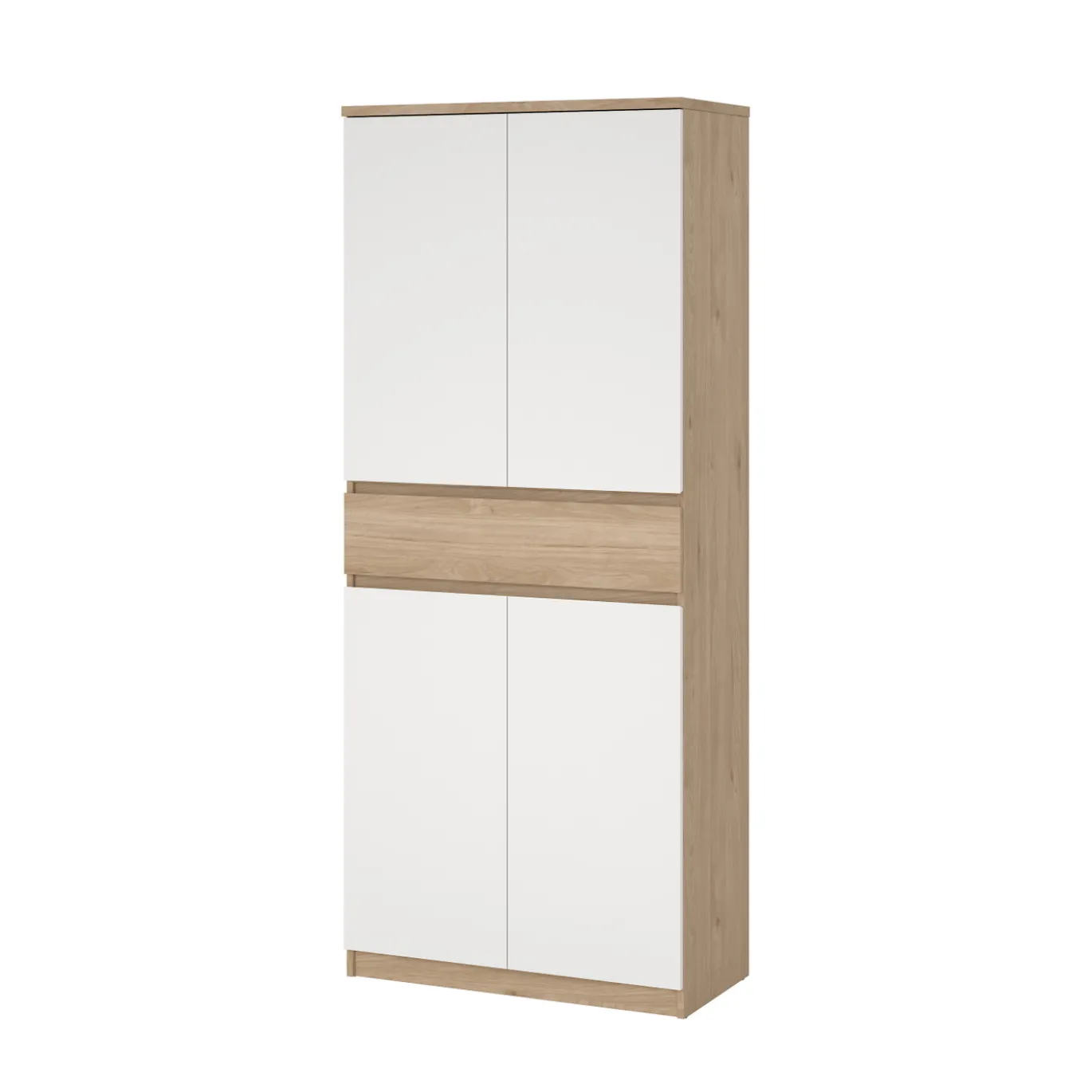 Schoenenkast Ylva met 4 deuren + 1 lade Wit Hickory - Giga Living
