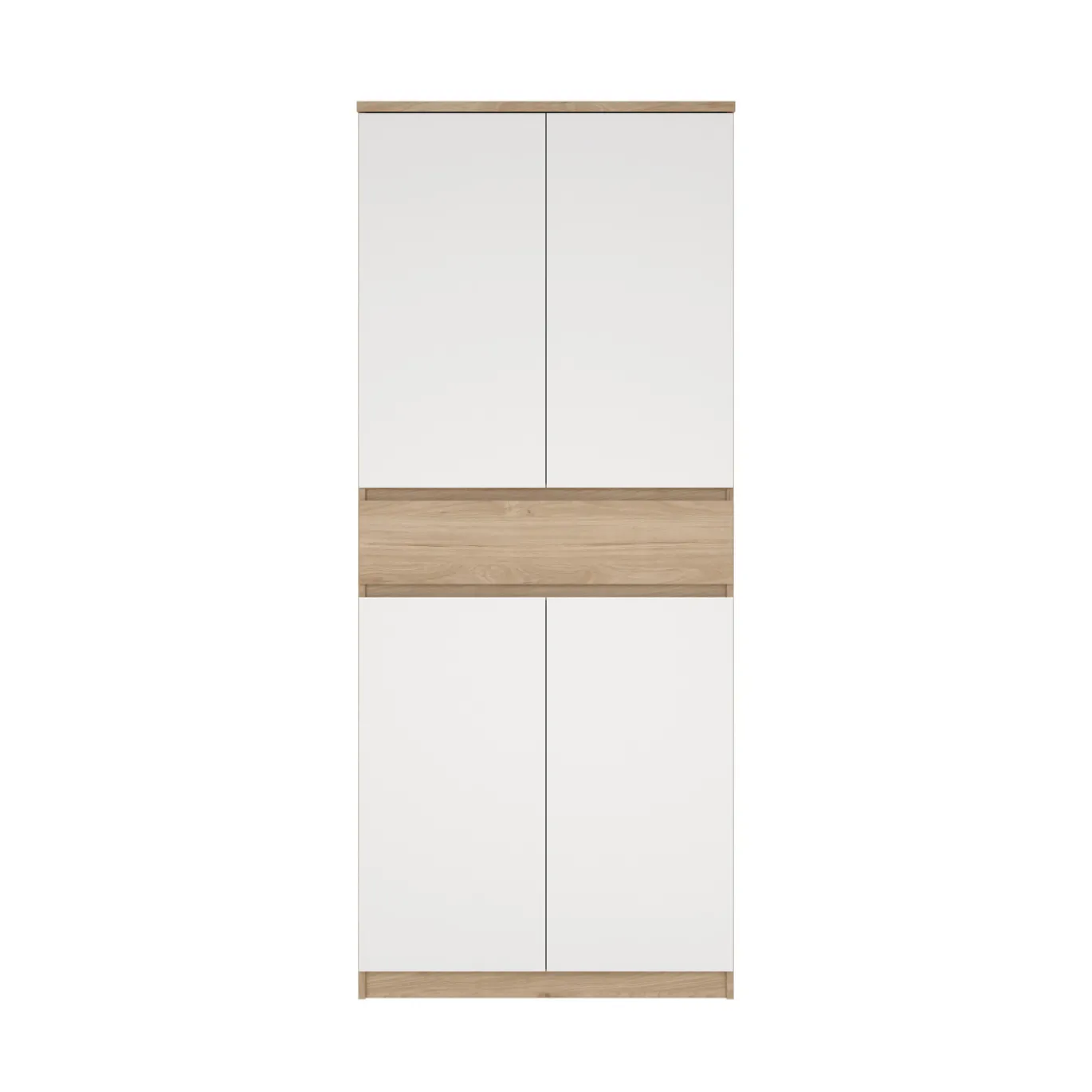 Schoenenkast Ylva met 4 deuren + 1 lade Wit Hickory - Giga Living