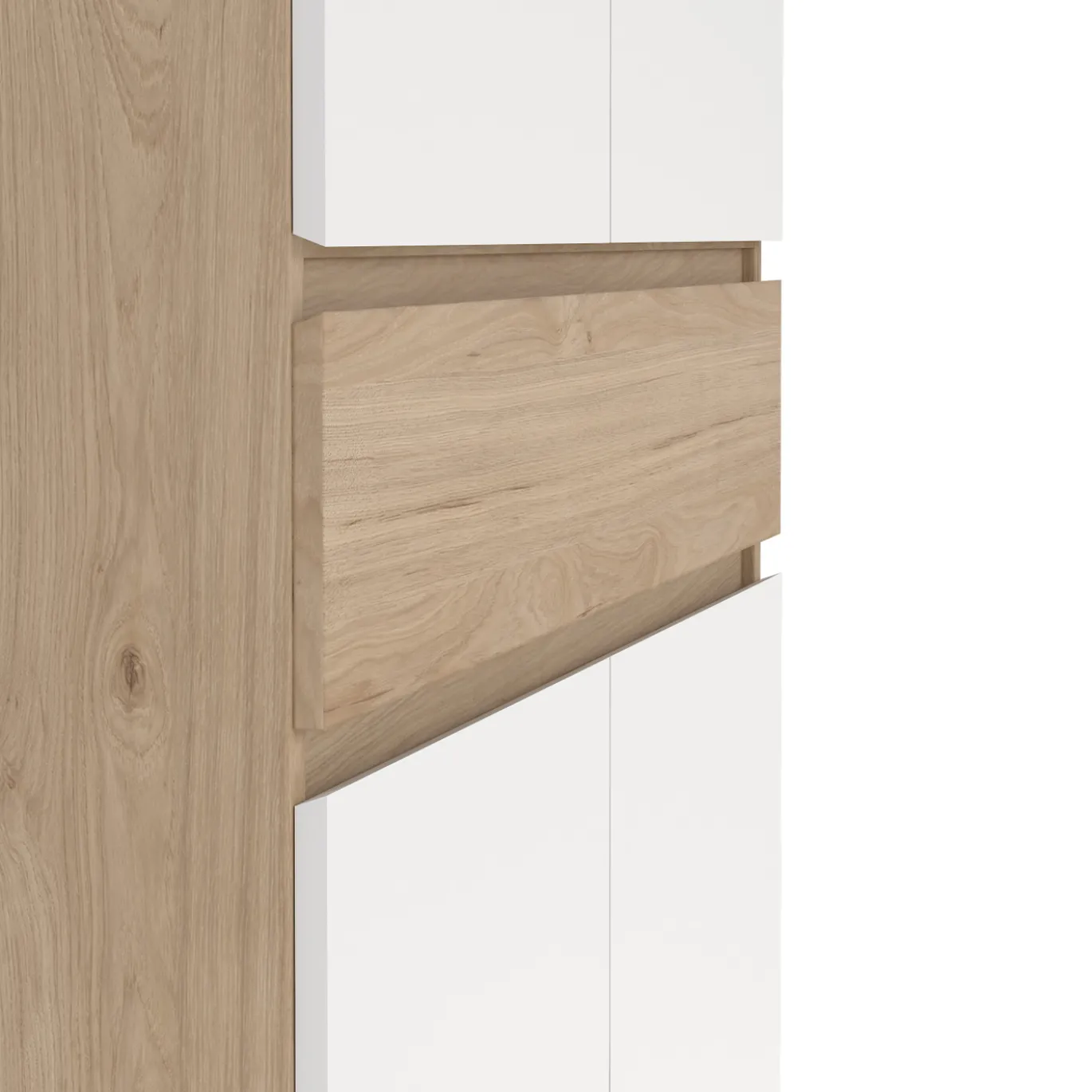 Schoenenkast Ylva met 4 deuren + 1 lade Wit Hickory - Giga Living
