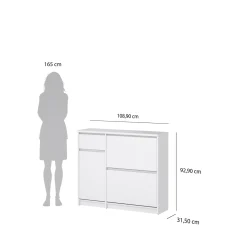 Schoenenkast Ylva Wit Hoogglans - Giga Living
