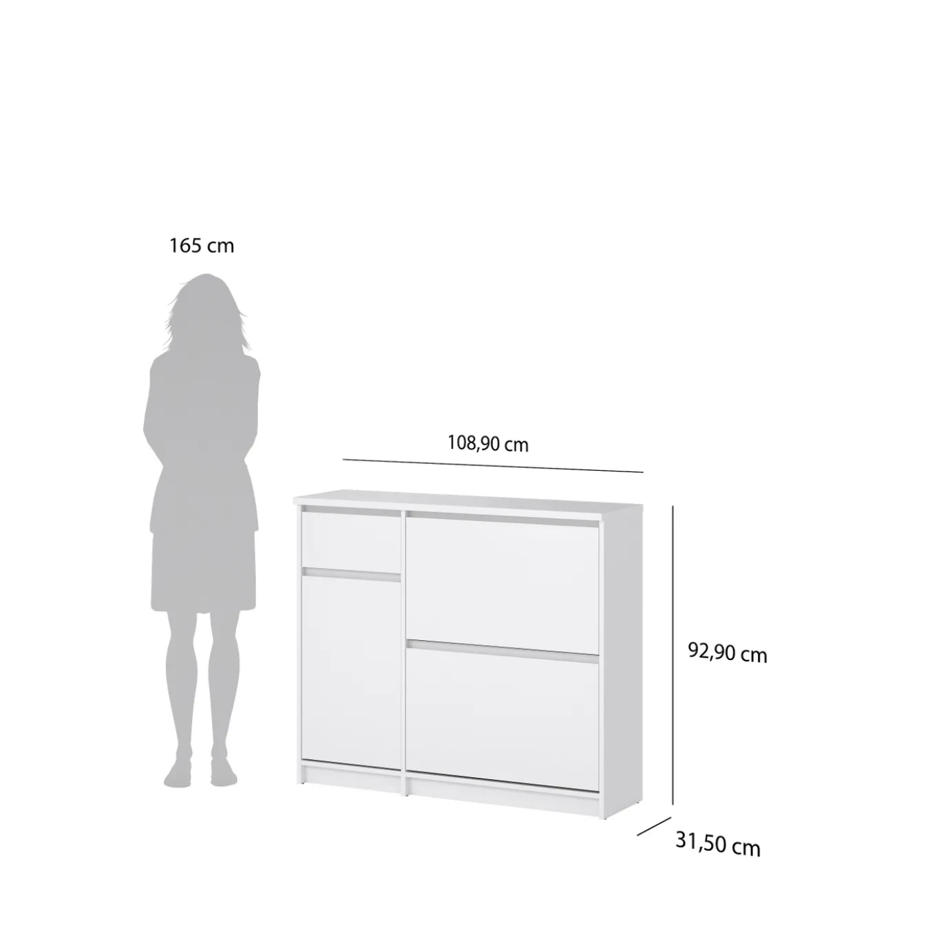 Schoenenkast Ylva Wit Hoogglans - Giga Living