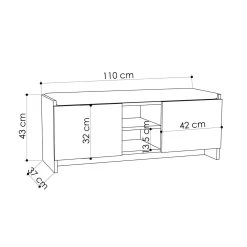 Schoenenkast Zulla Melamine Donker Eiken