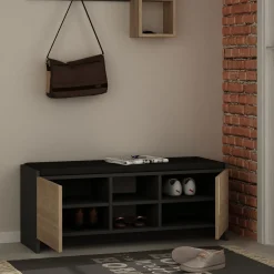 Schoenenkast Zulla Melamine Antraciet Sonomo