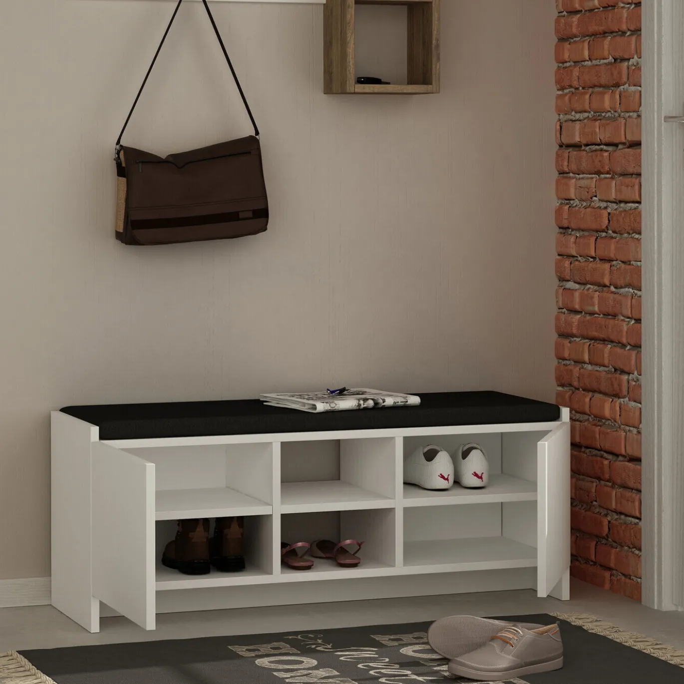Schoenenkast Zulla Melamine Wit