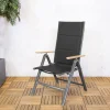 SenS-Line Verstelbare Tuinstoel Pisa Zwart/Houtlook