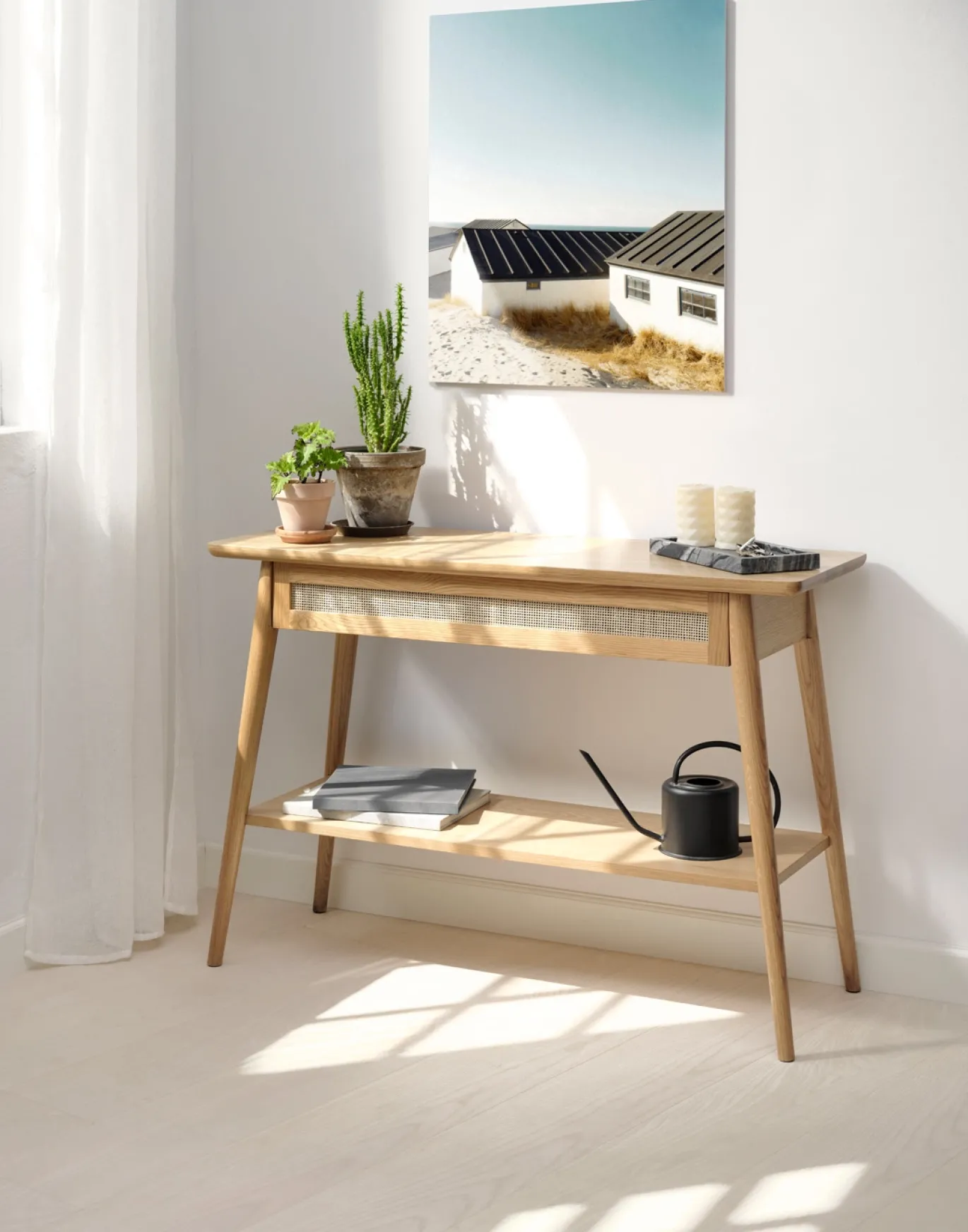 Sidetable Barrali Naturel Eiken 110cm - Giga Living