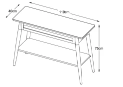 Sidetable Barrali Naturel Eiken 110cm - Giga Living