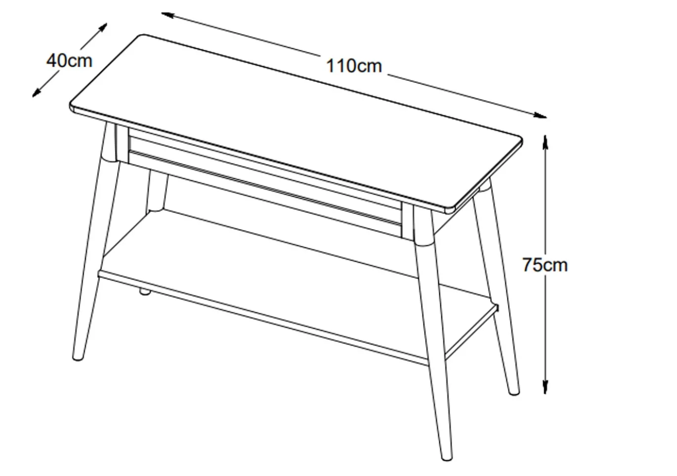 Sidetable Barrali Smoked Eiken 110cm - Giga Living