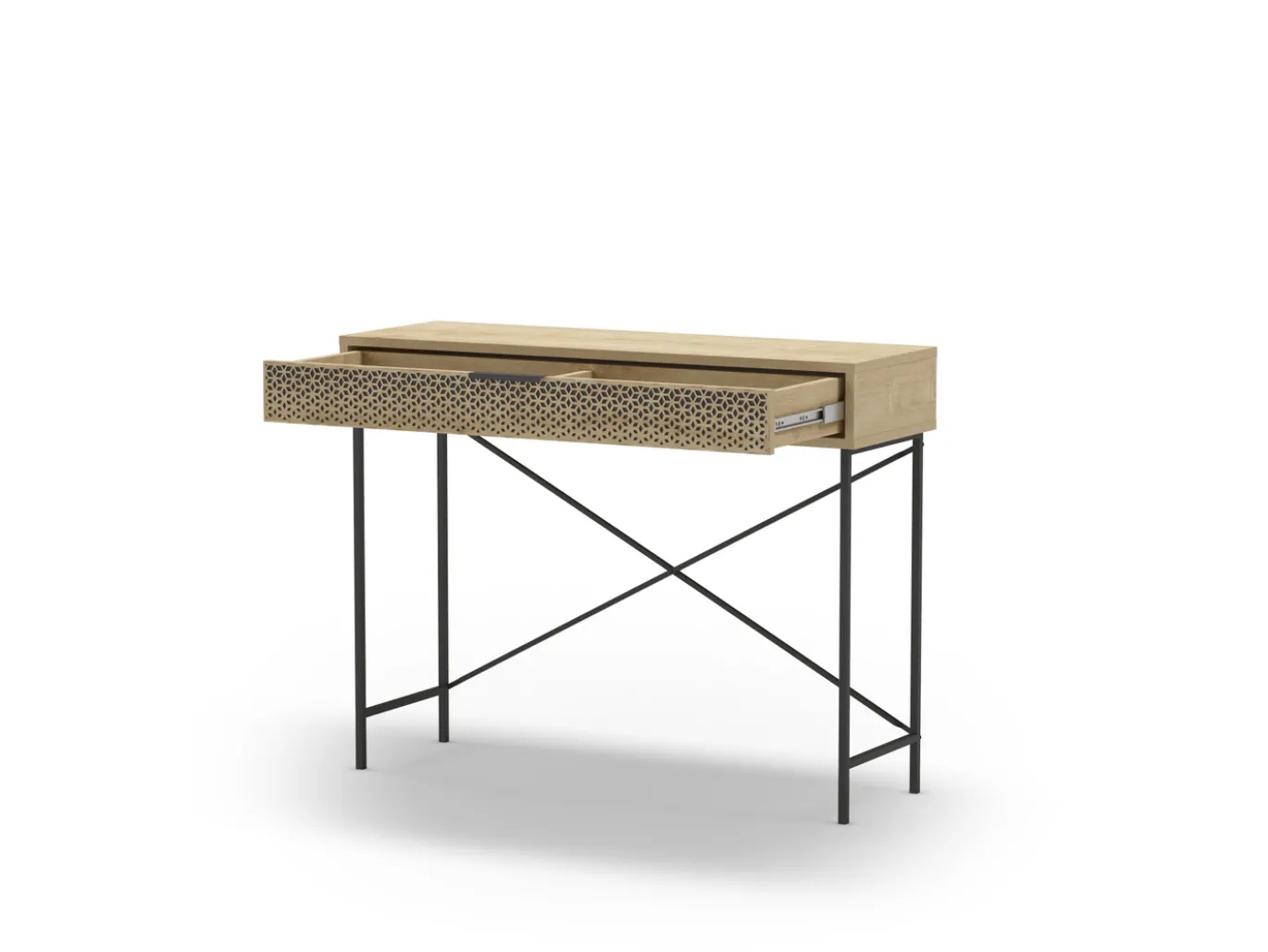 Sidetable Ecrin 1dr Eiken met Metaal - Giga Meubel