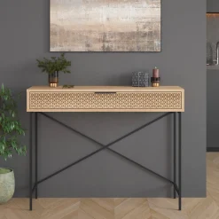Sidetable Ecrin 1dr Eiken met Metaal - Giga Meubel