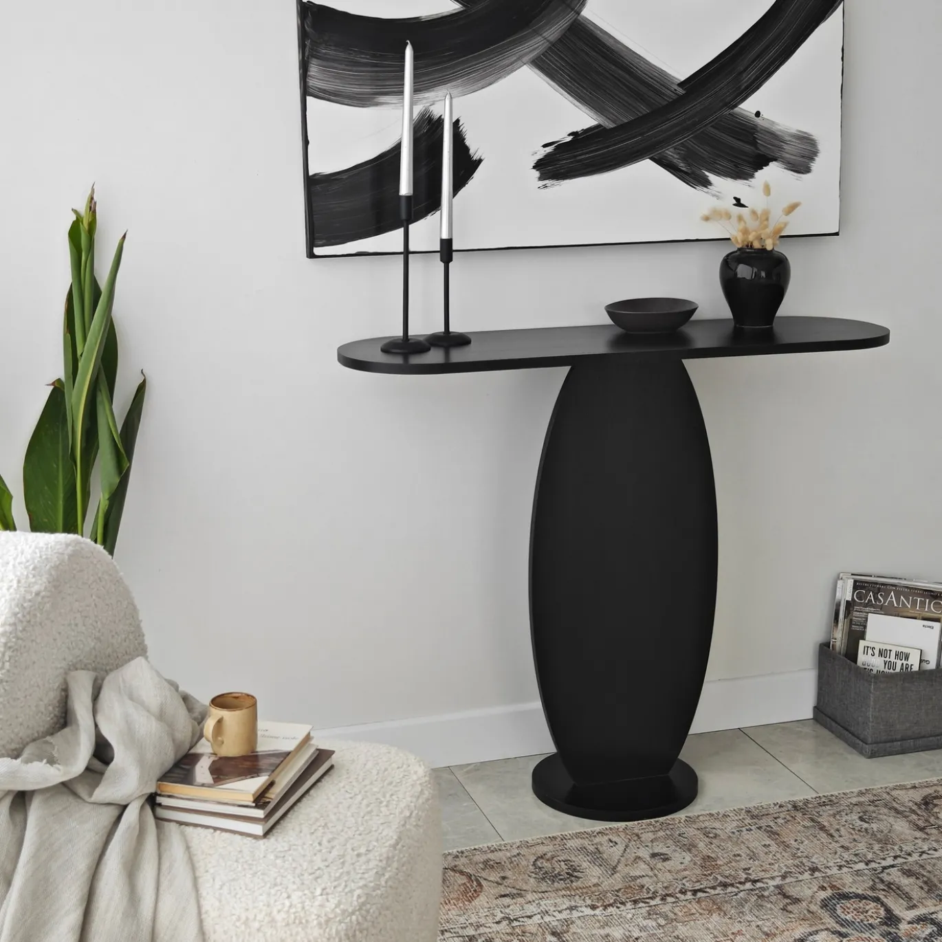 Sidetable Ellittica Antraciet 100cm