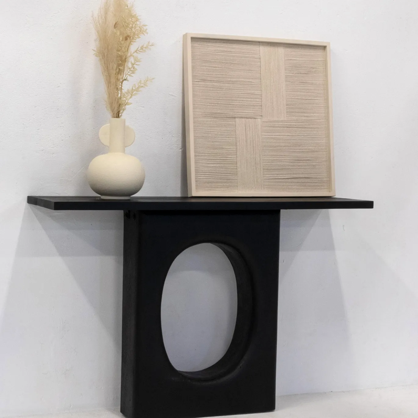Sidetable Jolijn Zwart Mangohout 120cm - Giga Meubel