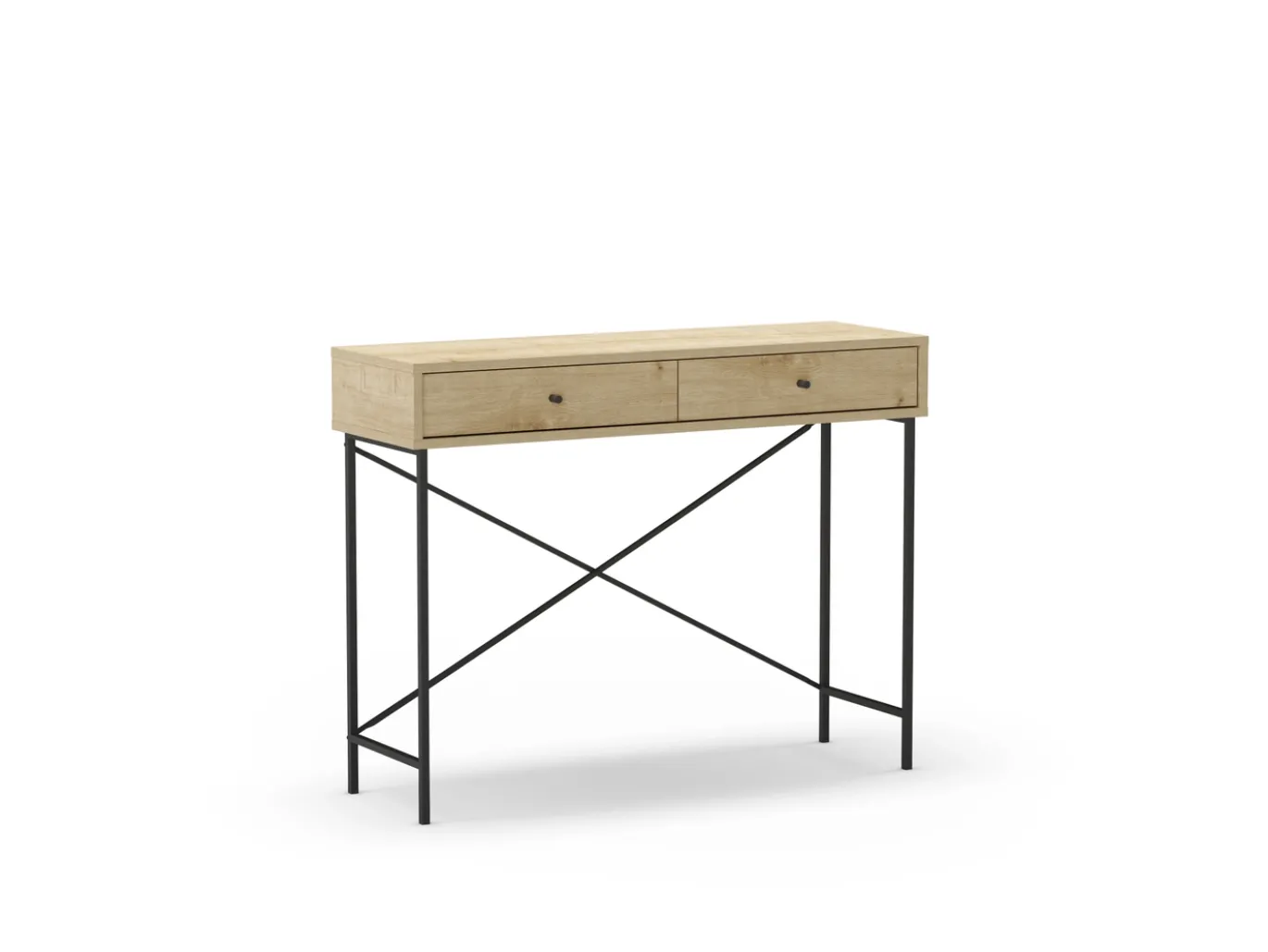 Sidetable Titan 2L Eiken met Metaal - Giga Meubel