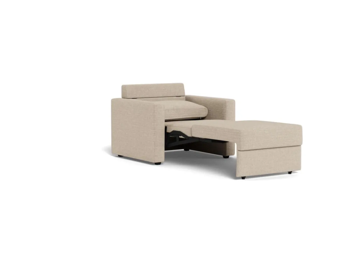 Slaapbank Floor Met Armleuning Basel Beige 105cm - Giga Living