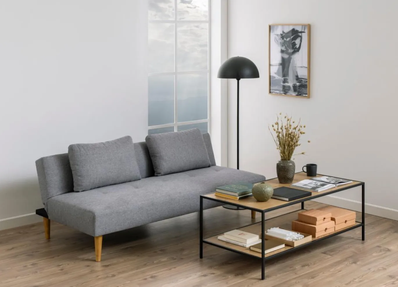 Slaapbank Malven Lichtgrijs Malmo 180cm - Giga Living