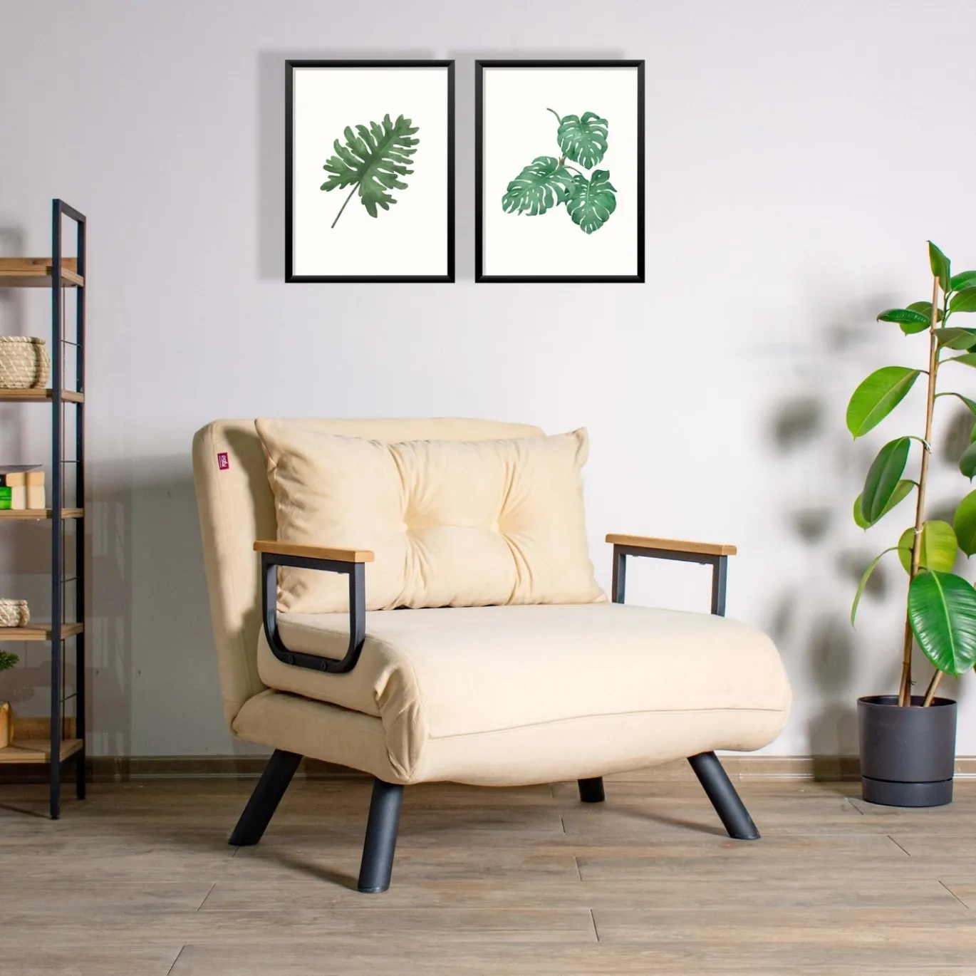 Slaapfauteuil Sando Single Crème