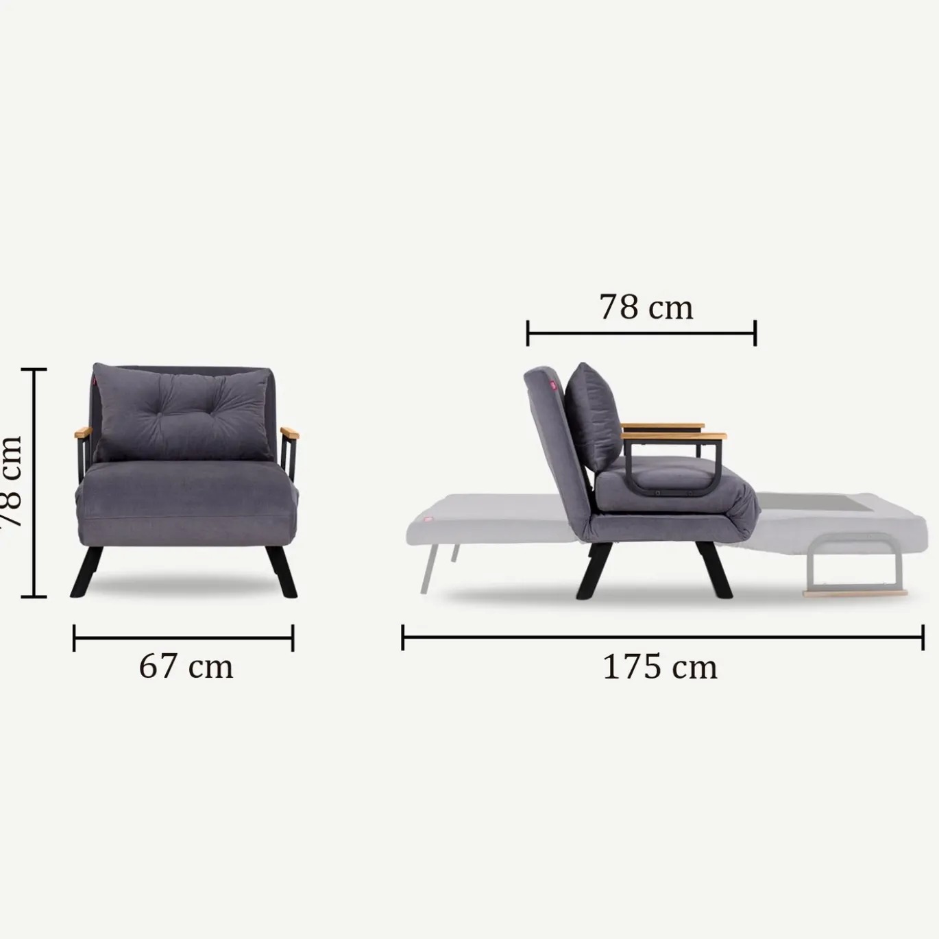 Slaapfauteuil Sando Single Petrol