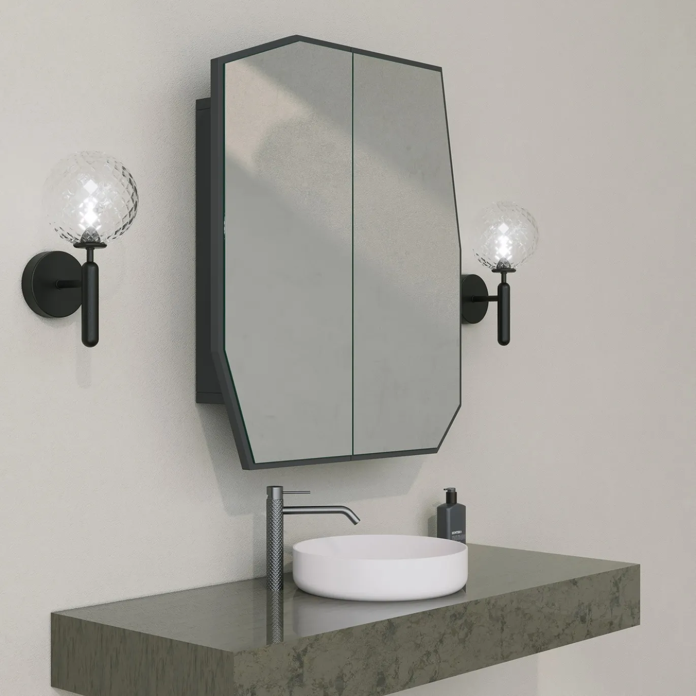 Spiegelkast Quartz Zwart