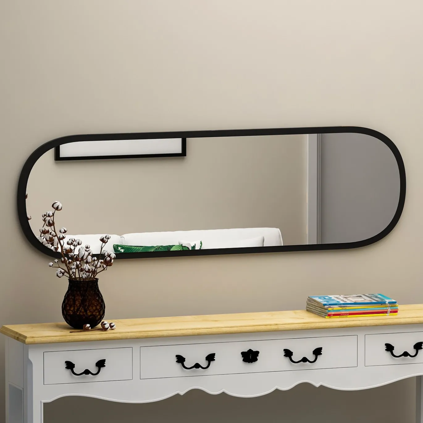 Spiegel Magnum Zwart 120cm