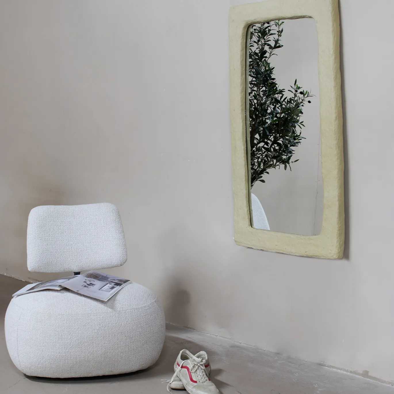 Spiegel Paige Naturel Rechthoek 110cm - Giga Meubel