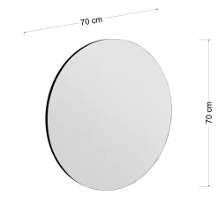 Spiegel Zeos Zwart Ø70cm