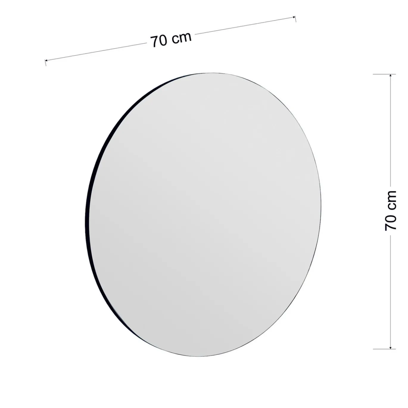 Spiegel Zeos Zwart Ø70cm